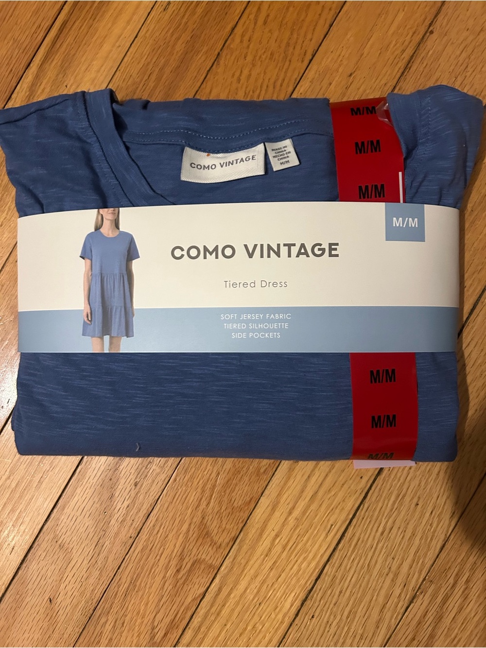 Como Vintage Blue Tiered Tee Dress